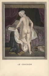 Woman Getting into Bed